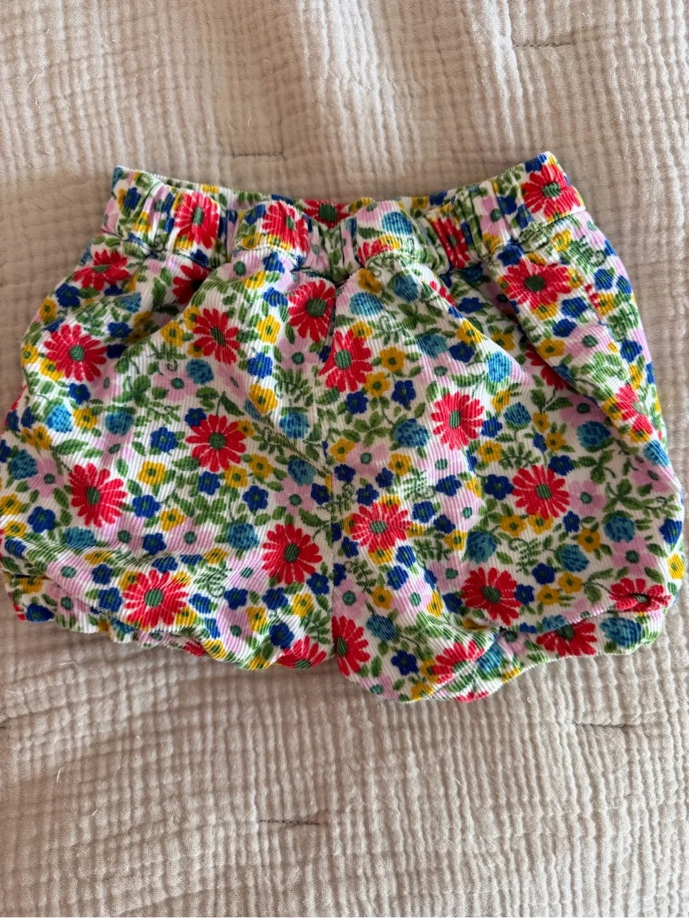 Boden Corduroy Multi Jolly Floral Baby Bloomers Shorts 18 to 24 Months